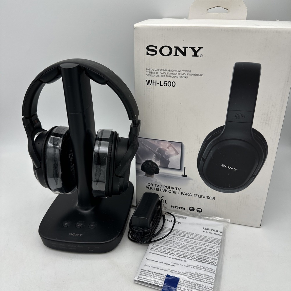 Sony WH-L600 Digital Surround Wireless Headphones Black Untested
